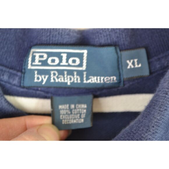 Polo Ralph Lauren Men's XL Blue Striped Short Sleeve Polo Shirt - Picture 4 of 13